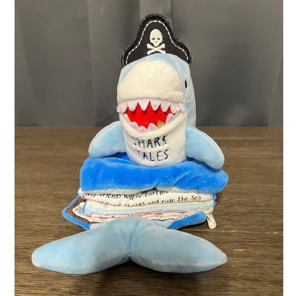 Mud Pie Reading Pals Shark Folding Cloth Plush Book - Picture 1 of 7